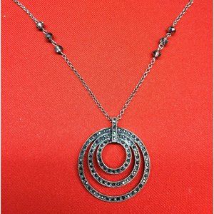 Rhinestone Crystal Triple Circles Necklace